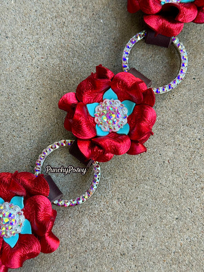 Metallic Red Bling Breast Collar