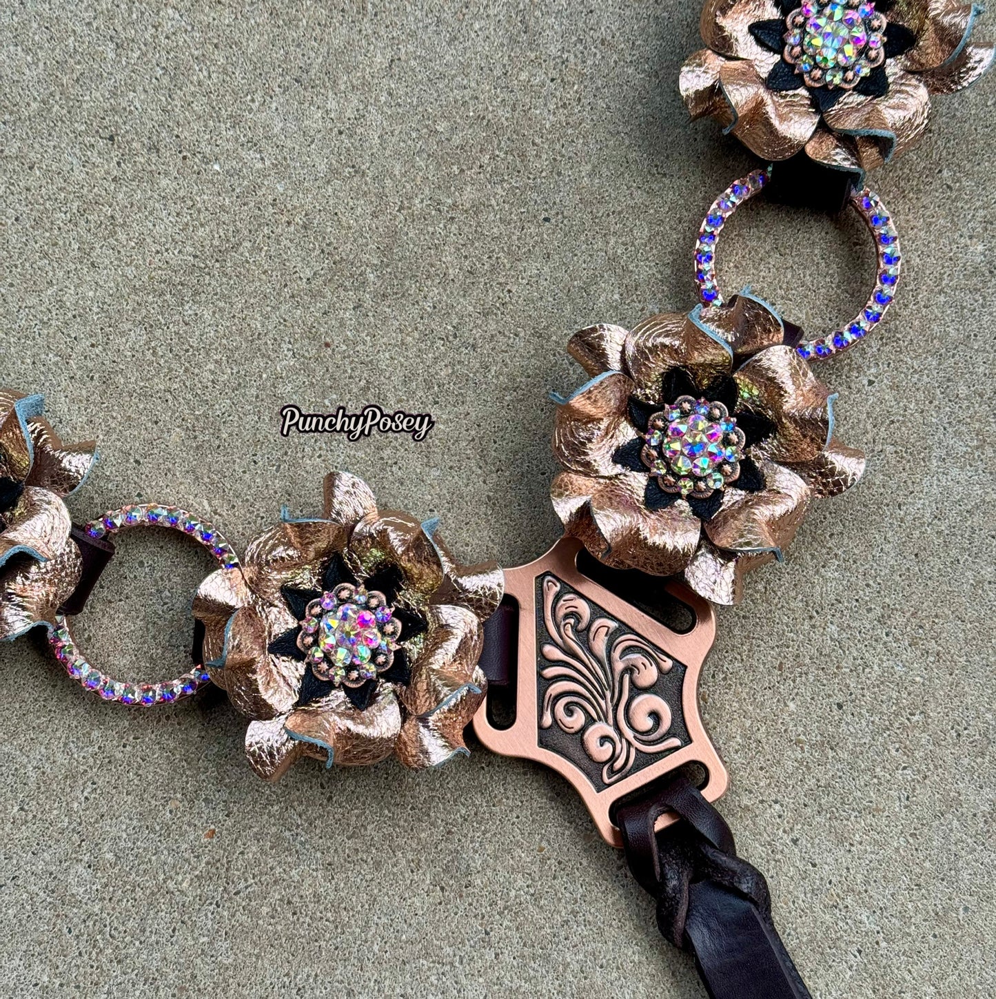 Rose Gold Bling Ring Breast Collar