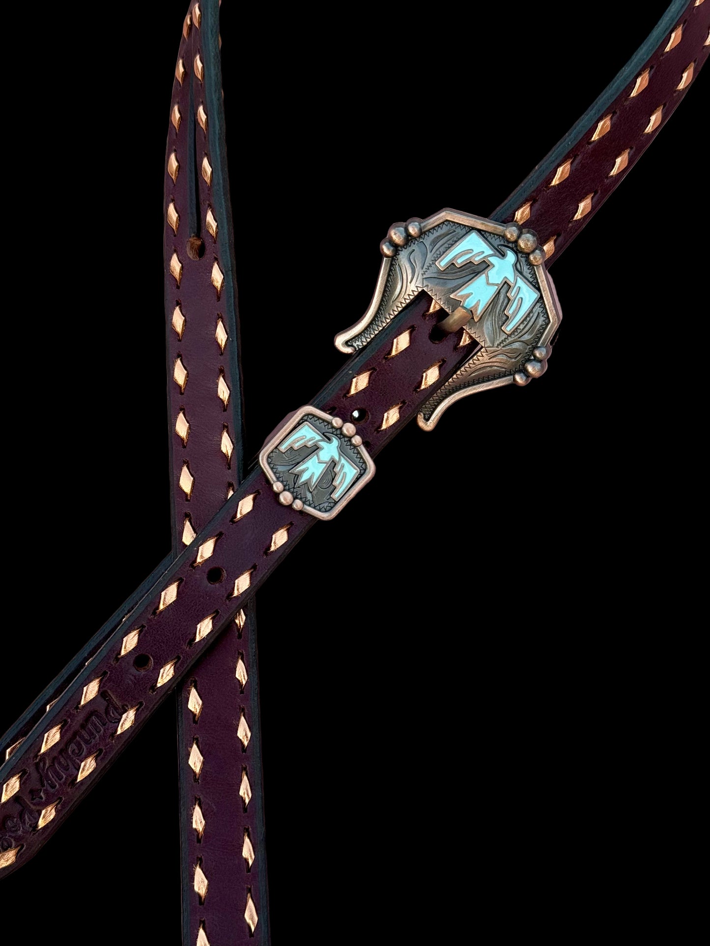 Turquoise Copper Thunderbird Headstall