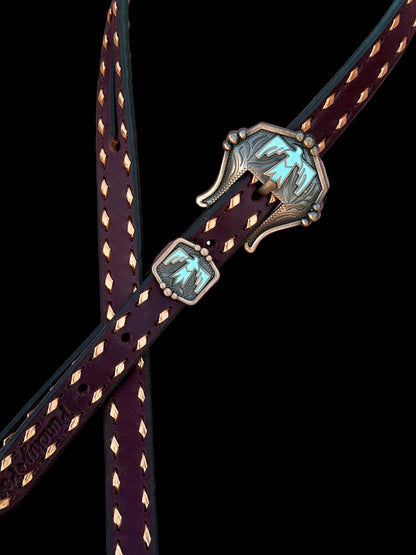 Turquoise Copper Thunderbird Headstall