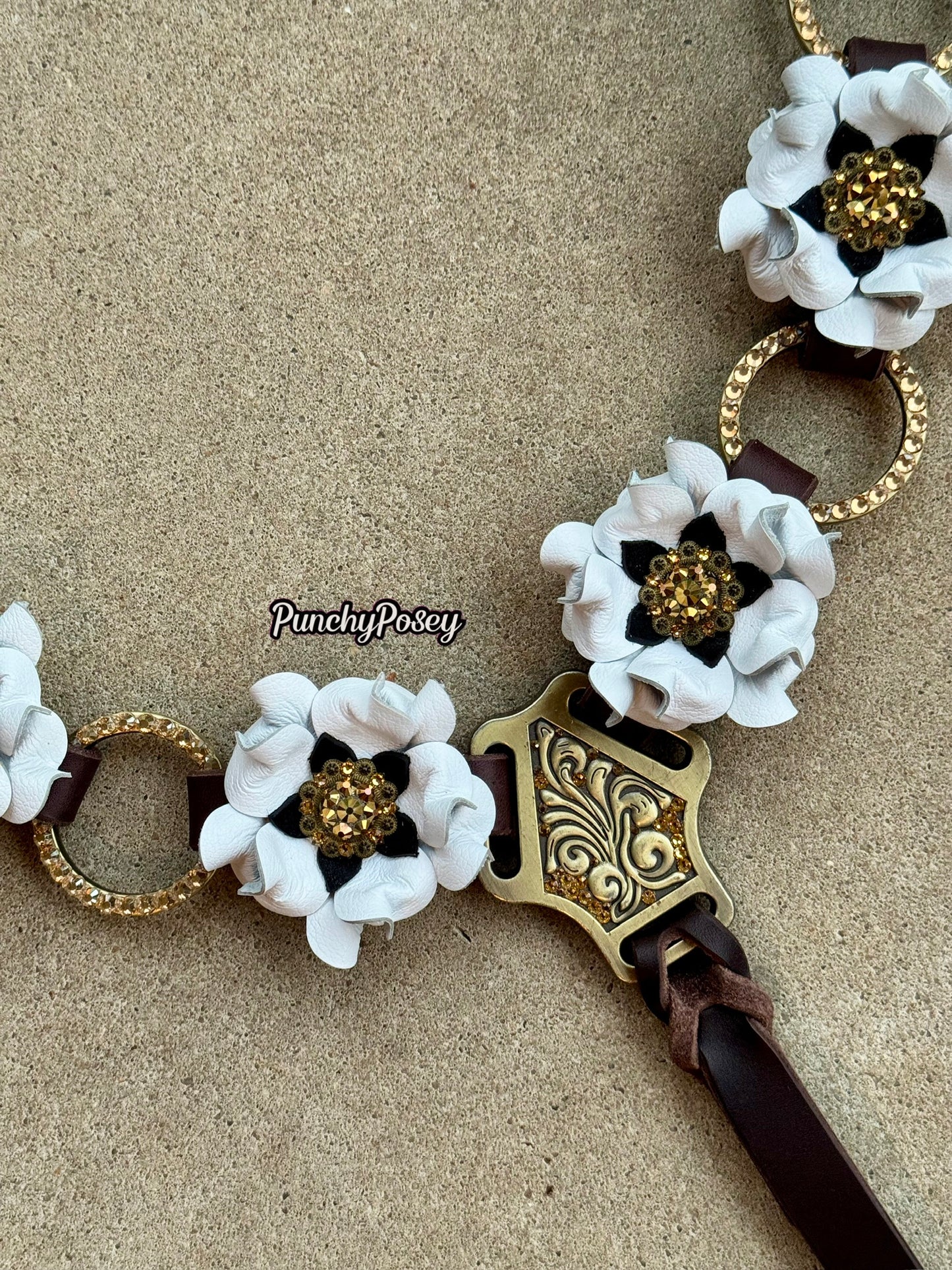 White Gold Bling Breast Collar