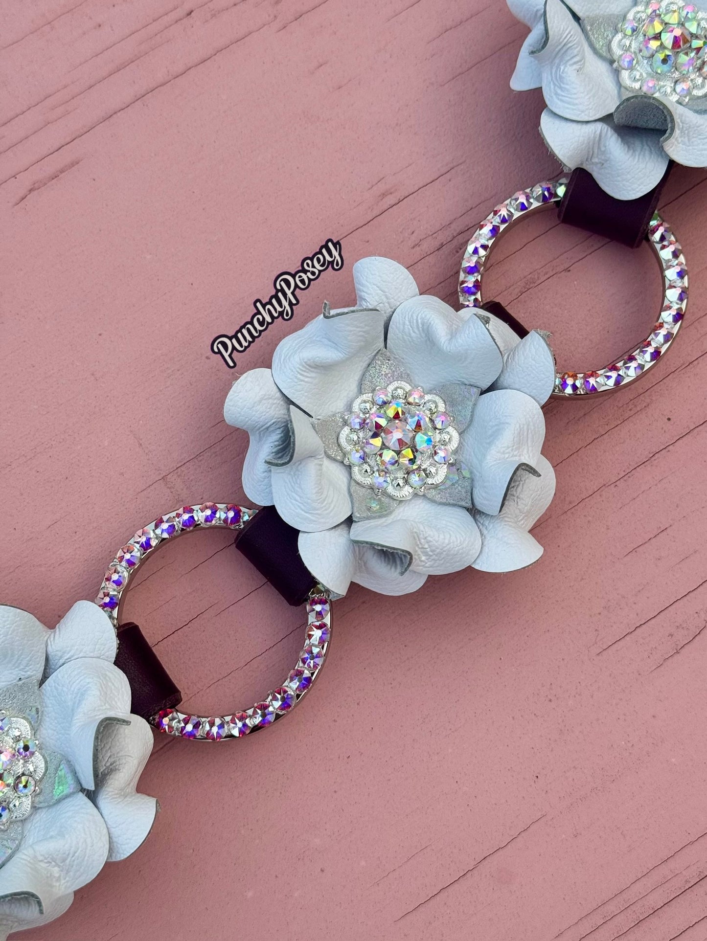 White Bling Ring Breast Collar