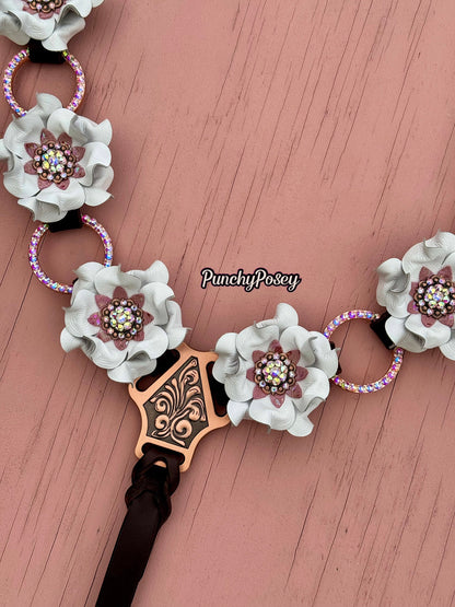 White Bling Ring Breast Collar