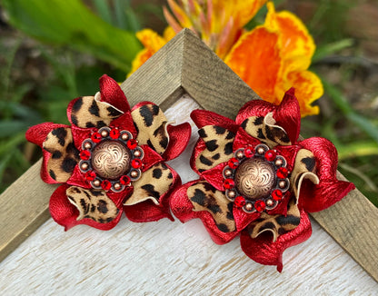 Metallic Red Cheetah Posies