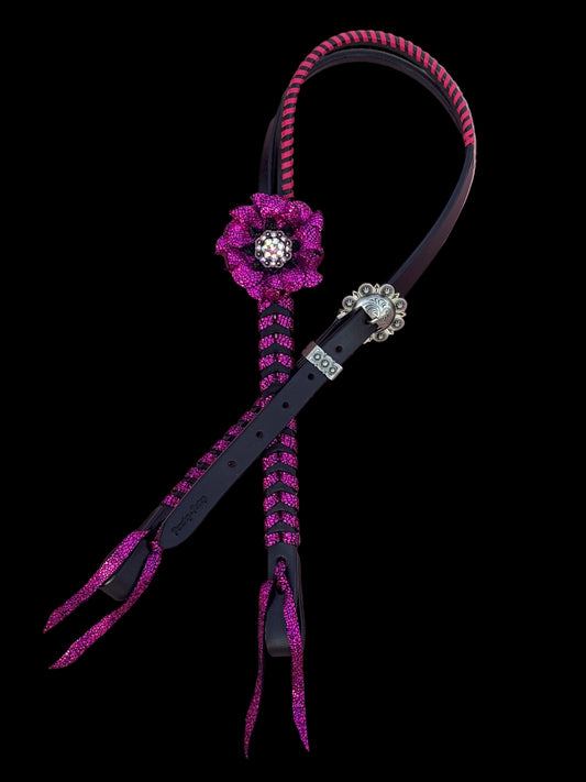 Black Pink Laced Headstall