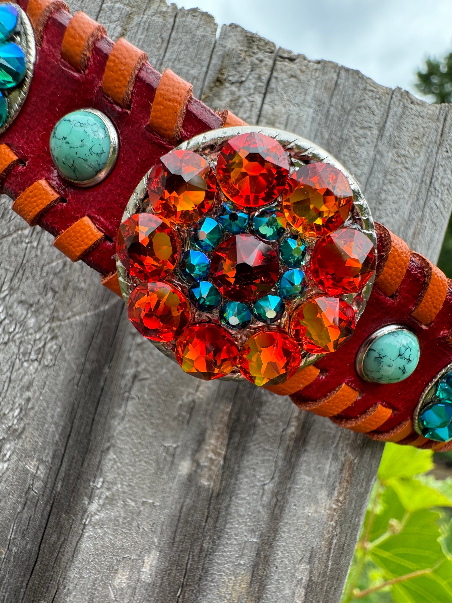 Red and Orange Bling Couture Collar