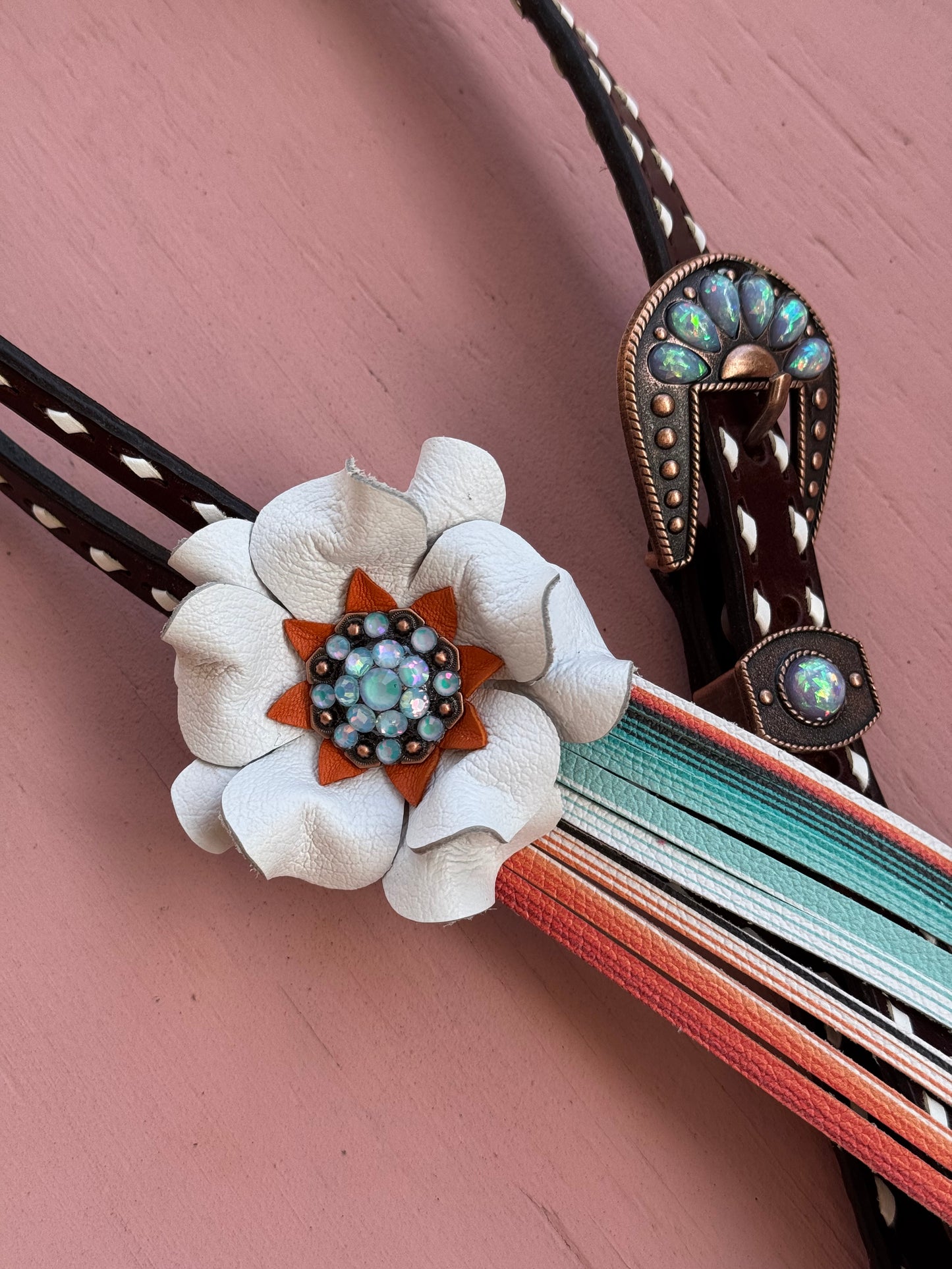 Serape Fringe Buckstitch Headstall