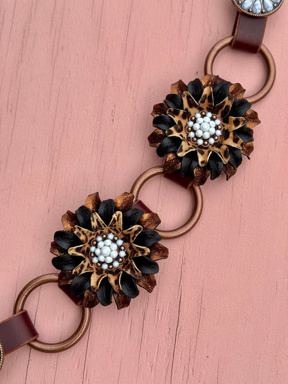 Cheetah Sunflower Ring Breast Collar