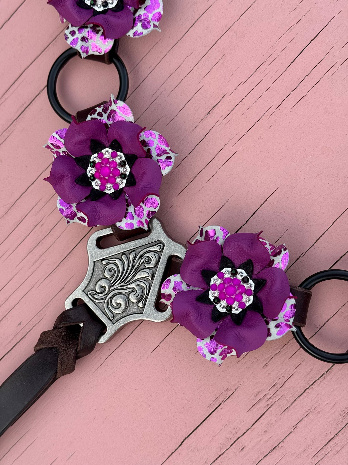 Magenta Cheetah Breast Collar