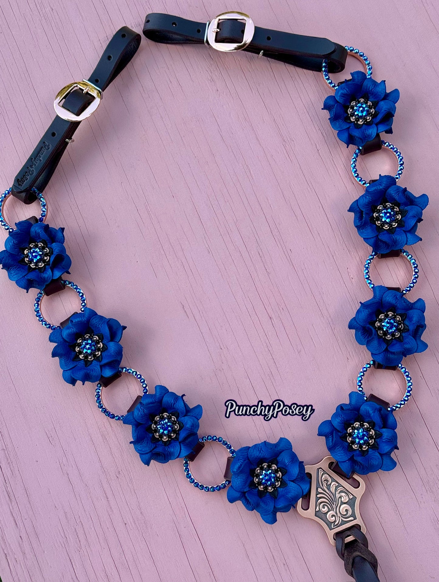 Blue Bling Ring Breast Collar