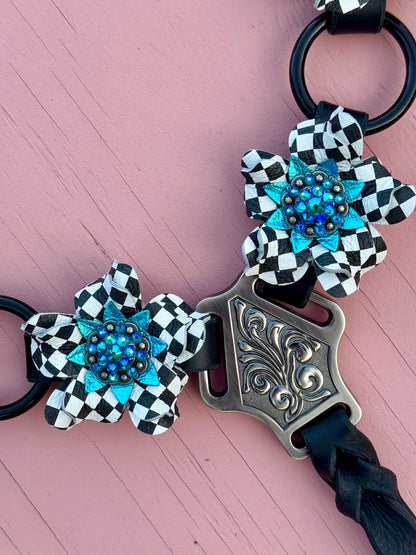 Turquoise Checker Ring Breast Collar