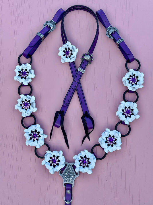 Purple White Ring Breast Collar