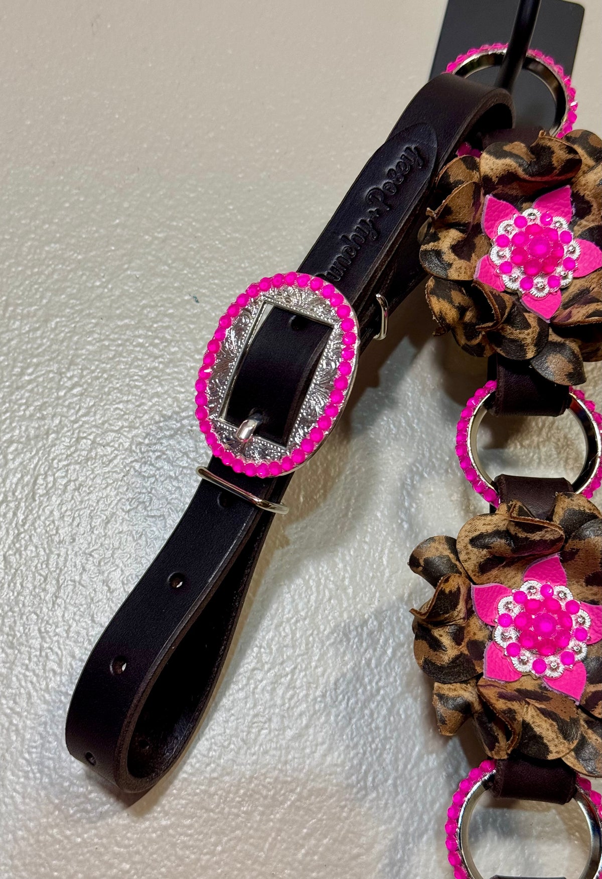 Neon Pink Cheetah Breast Collar