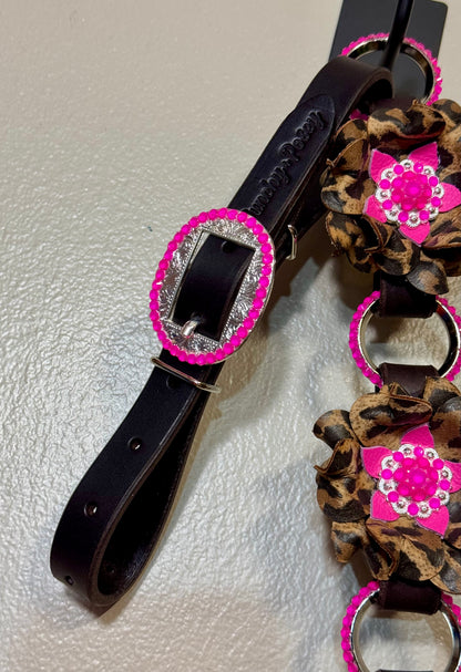Neon Pink Cheetah Breast Collar
