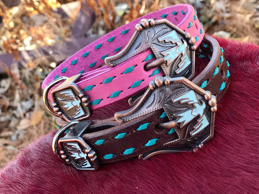 Thunderbird Buckstitch Dog Collars