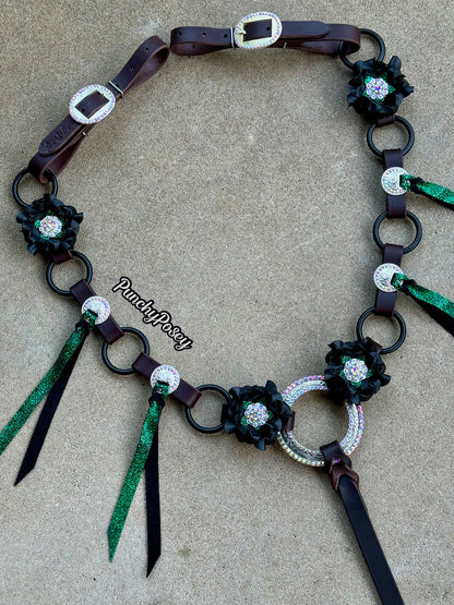 Black Green Tassel Breast Collar