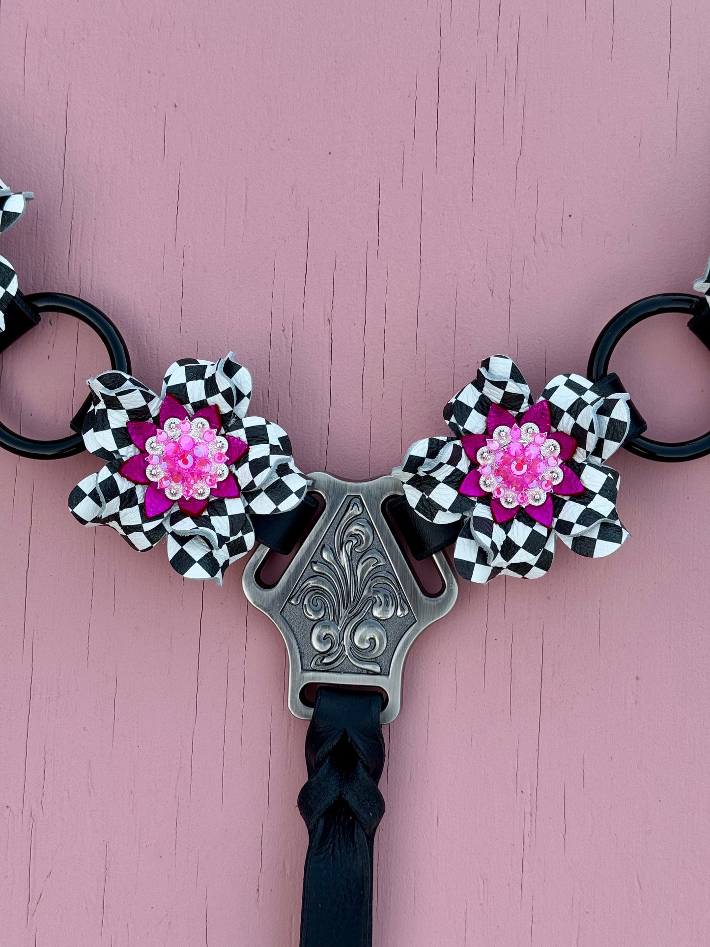 Hot Pink Checker Ring Breast Collar