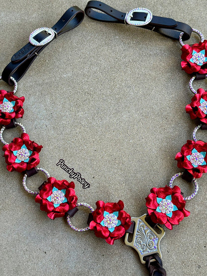 Metallic Red Bling Breast Collar