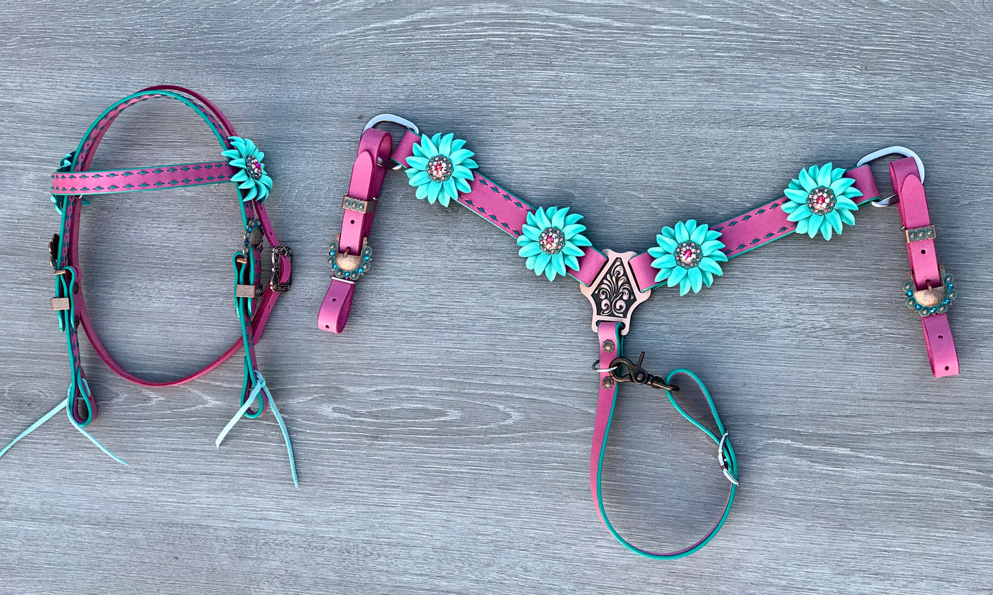 Pink & Turquoise Mini Tack Set