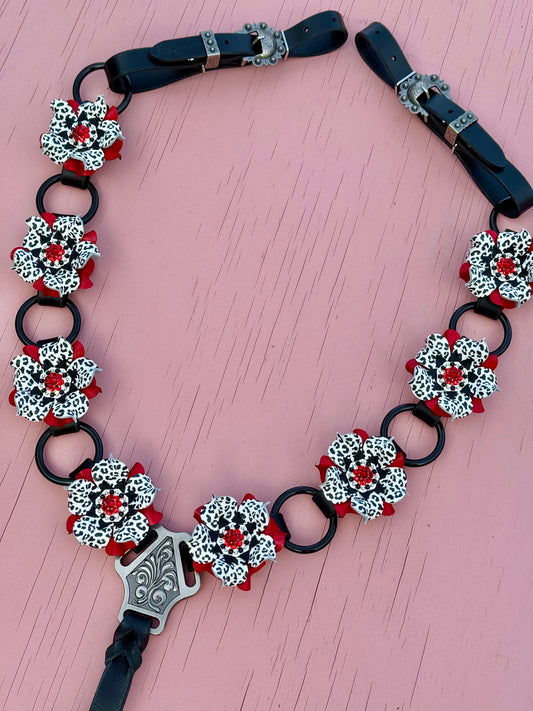 White Cheetah Ring Breast Collar