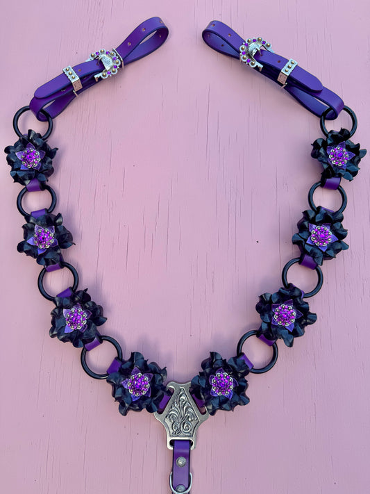 Purple Black Ring Breast Collar