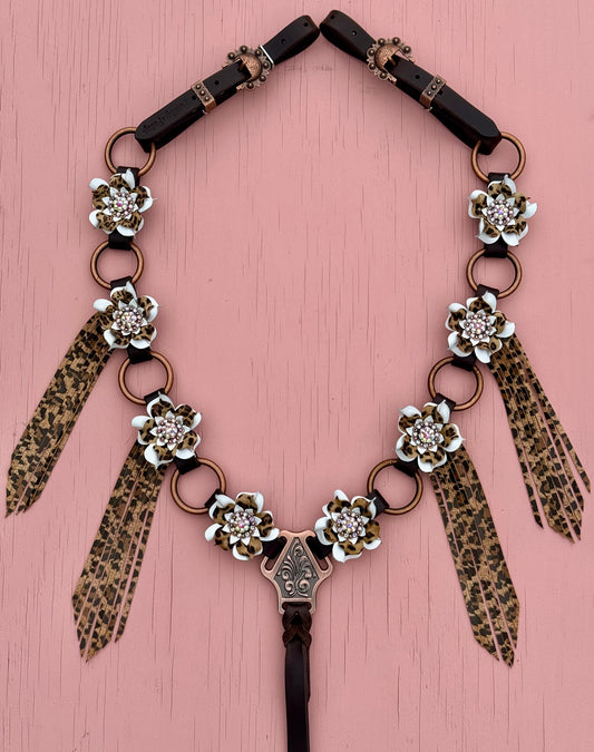 White Cheetah Ring Breast Collar