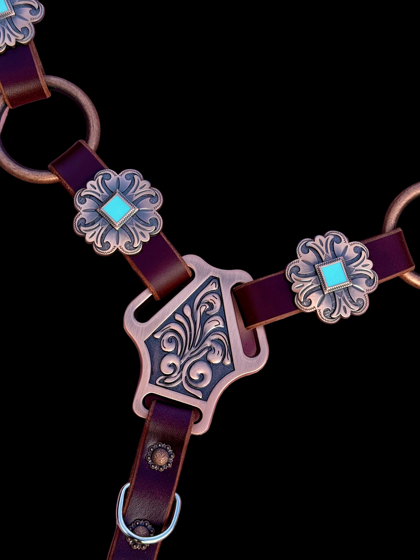 Turquoise Concho Ring Breast Collar