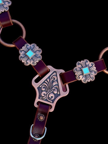 Turquoise Concho Ring Breast Collar