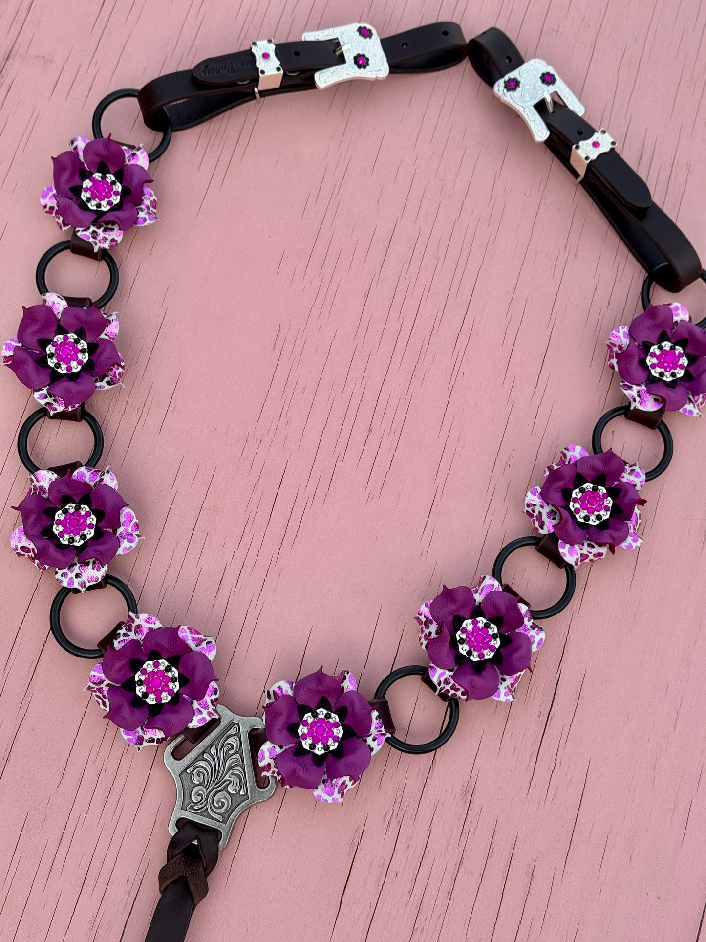 Magenta Cheetah Breast Collar