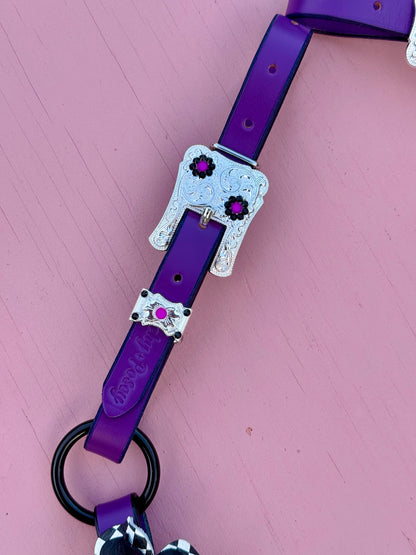 Purple Checker Ring Breast Collar