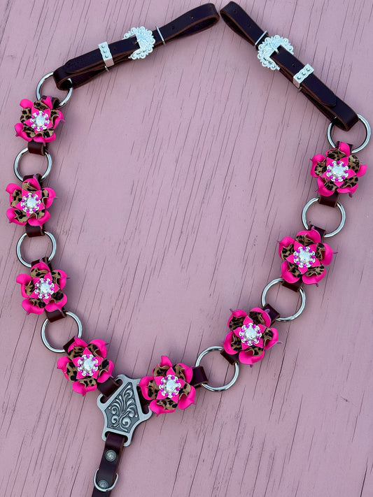 Hot Pink Cheetah Ring Breast Collar