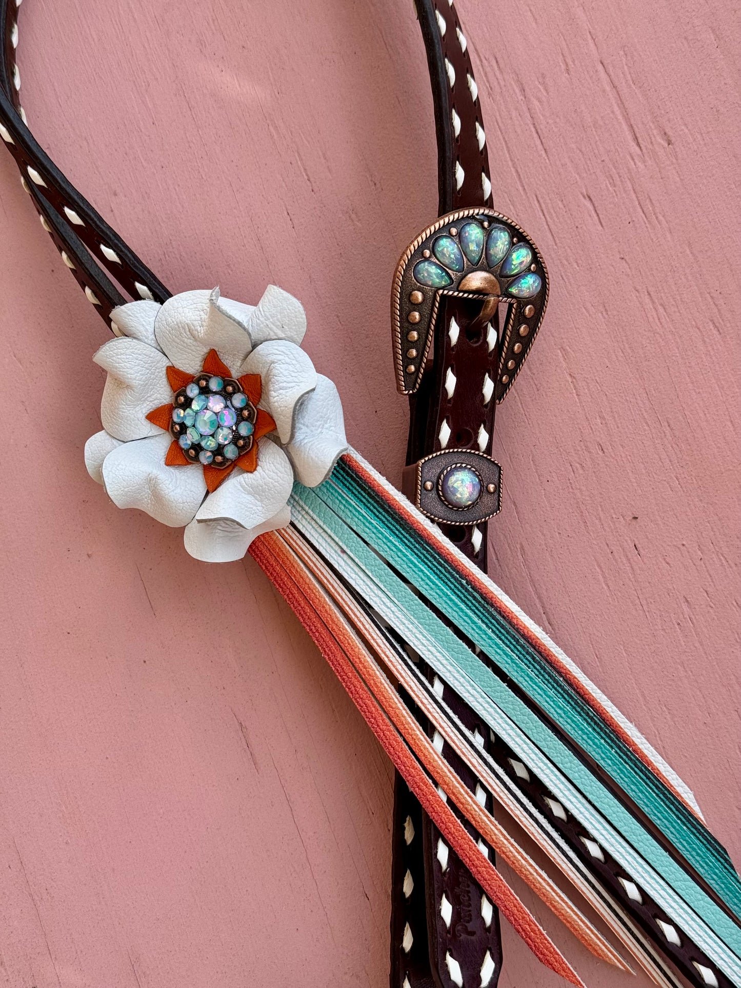 Serape Fringe Buckstitch Headstall
