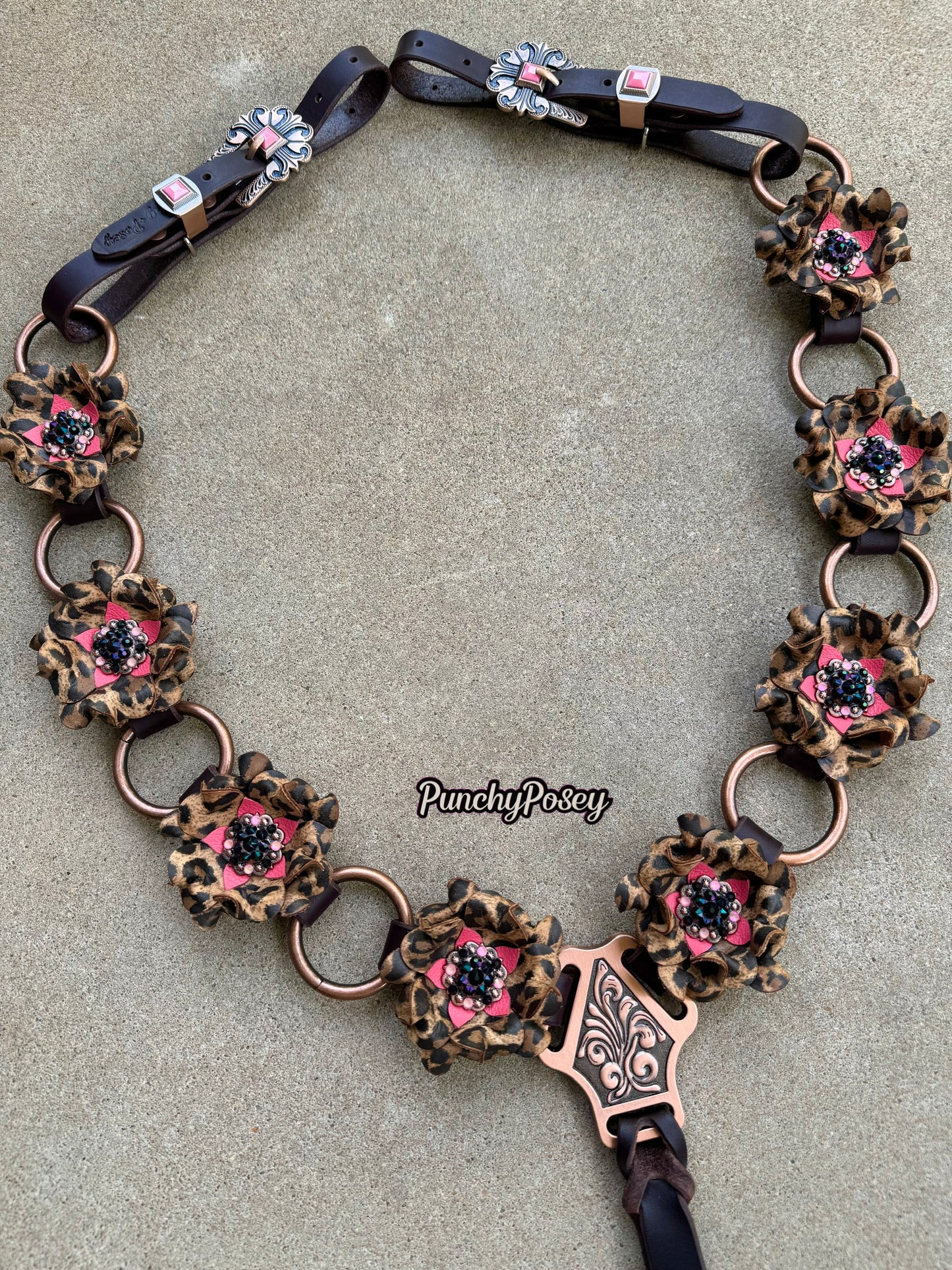 Coral Cheetah Breast Collar