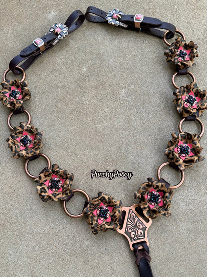 Coral Cheetah Breast Collar