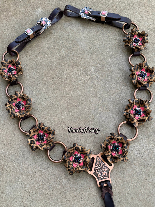 Coral Cheetah Breast Collar