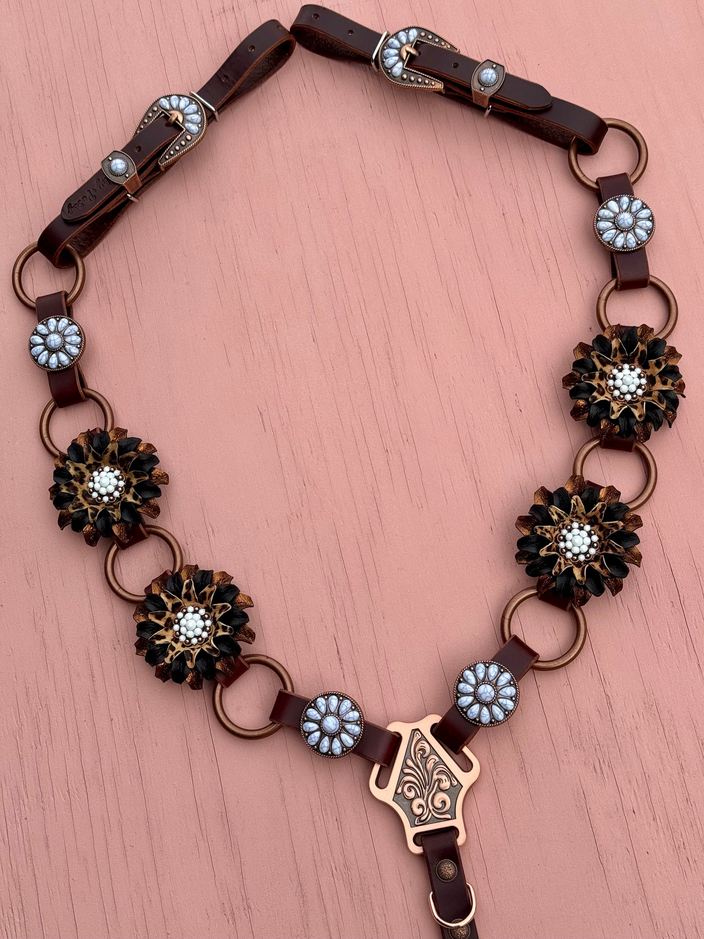 Cheetah Sunflower Ring Breast Collar