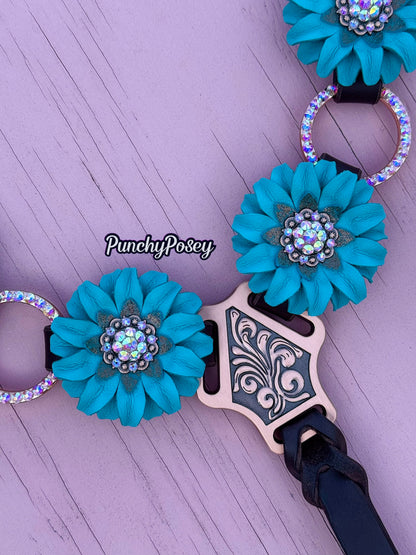 Turquoise Bling Ring Breast Collar