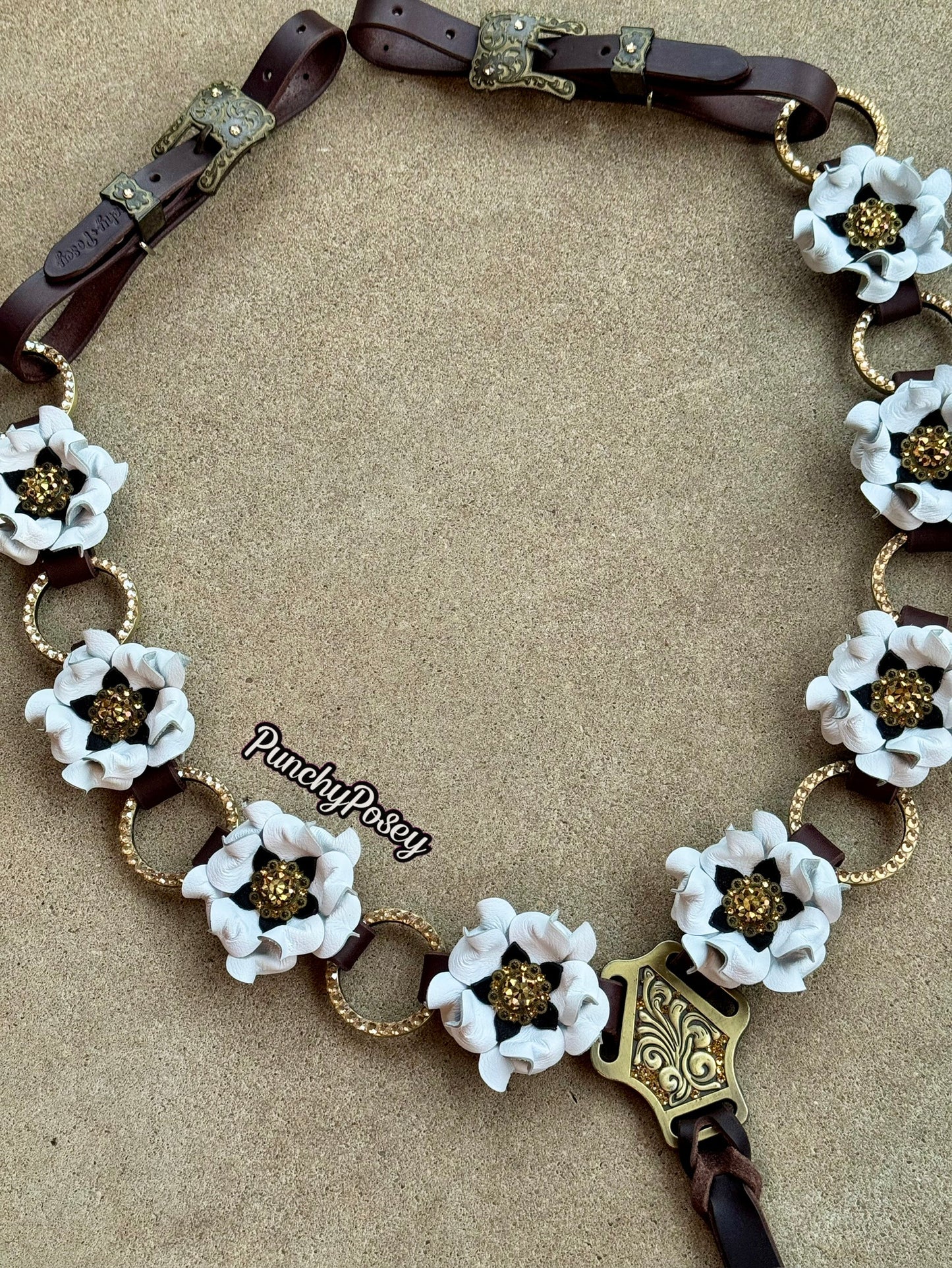 White Gold Bling Breast Collar