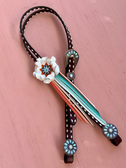 Serape Fringe Buckstitch Headstall