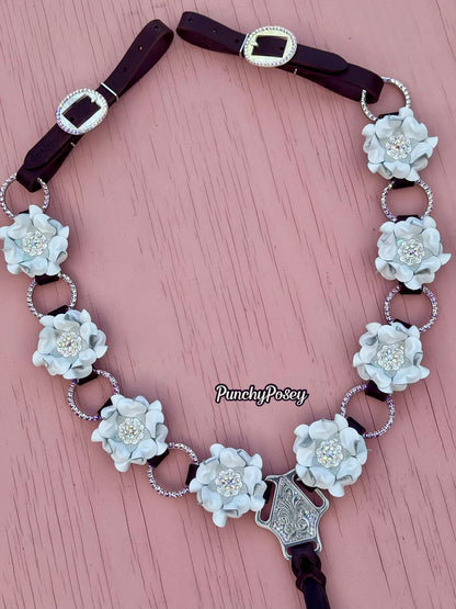 White Bling Ring Breast Collar