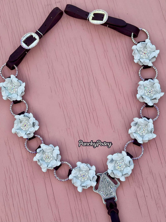 White Bling Ring Breast Collar