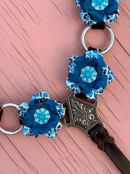 Blue Cheetah Ring Breast Collar