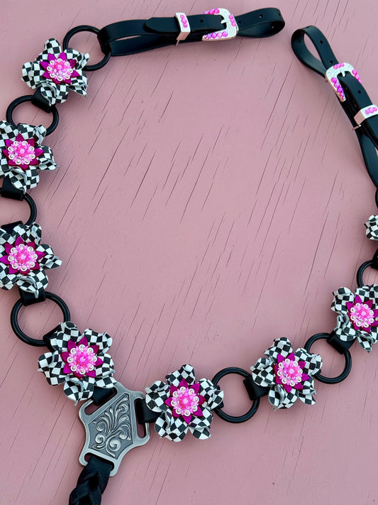 Hot Pink Checker Ring Breast Collar