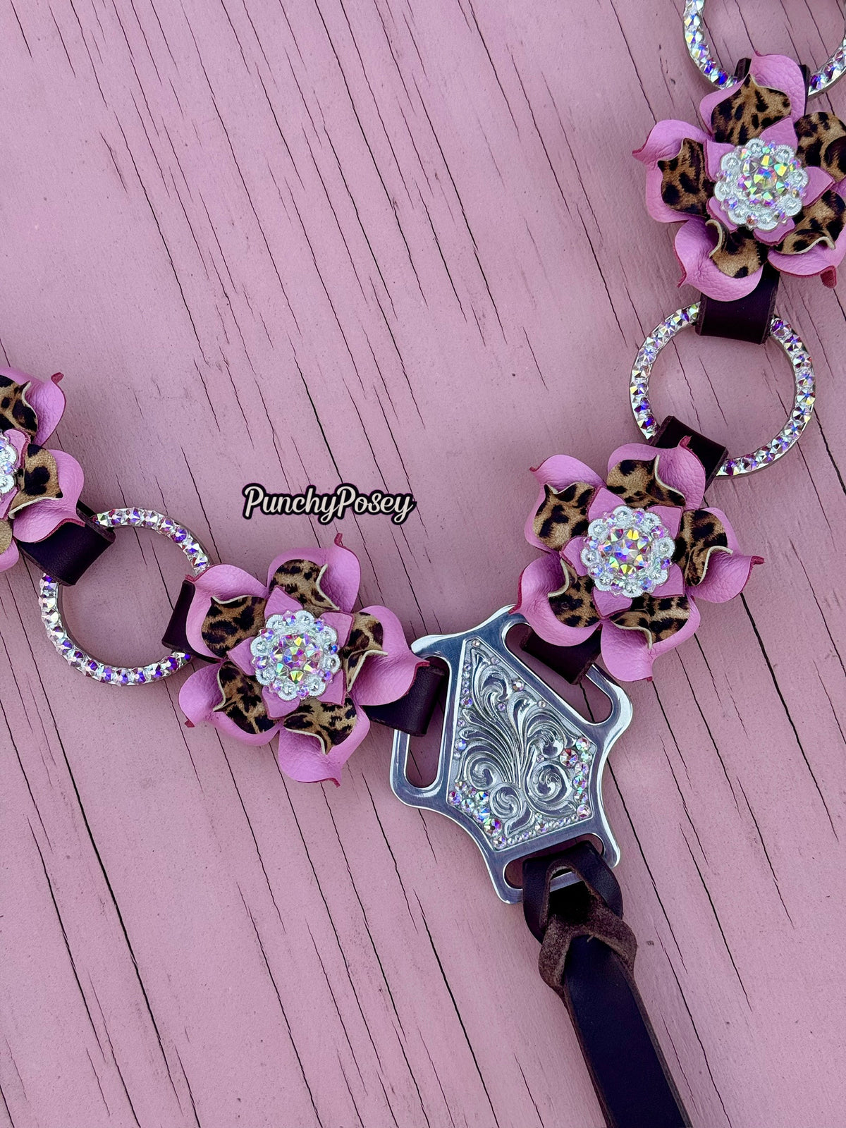 Pink Cheetah Bling Ring Breast Collar