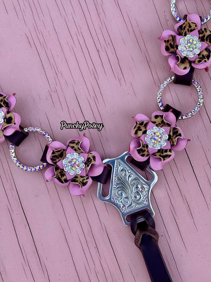 Pink Cheetah Bling Ring Breast Collar