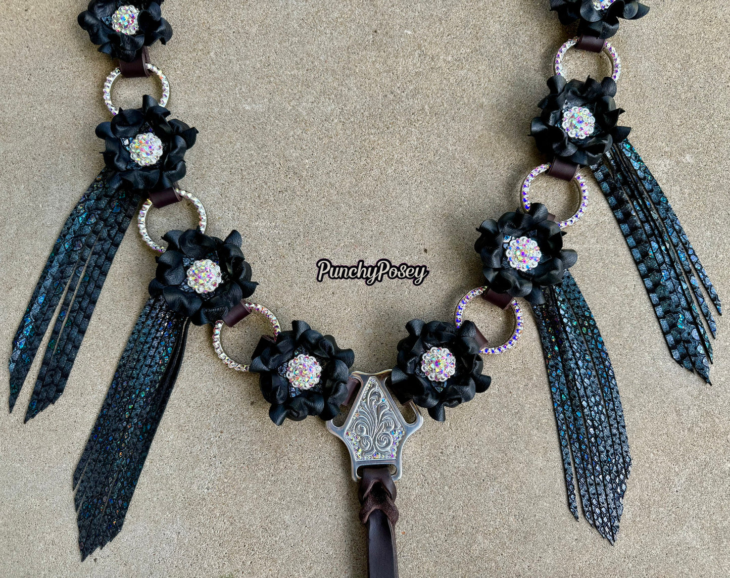 Black Fringe Breast Collar