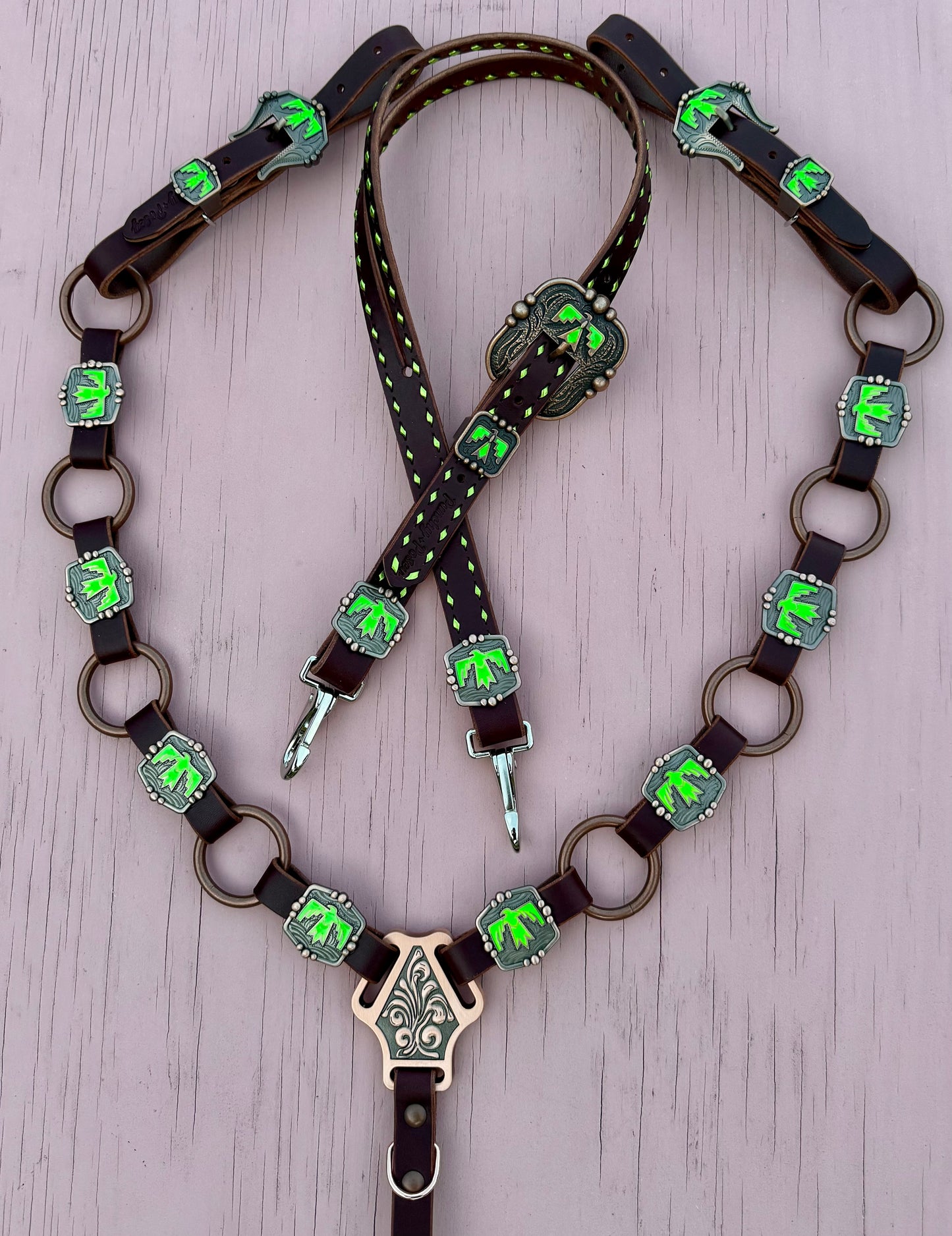 Lime Thunderbird Tack Set