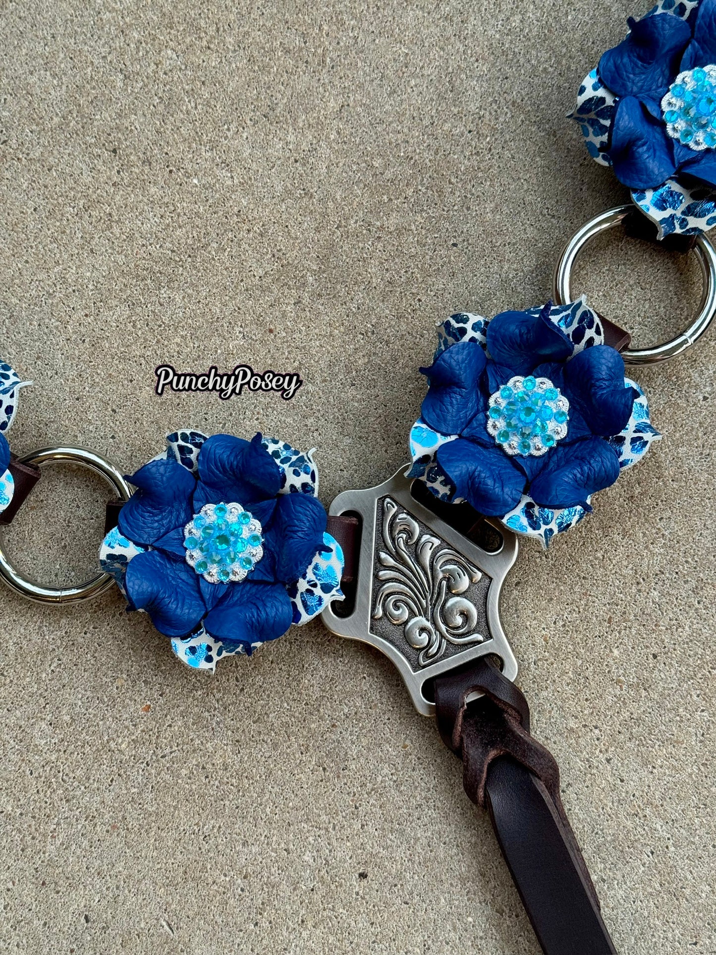 Blue Cheetah Ring Breast Collar