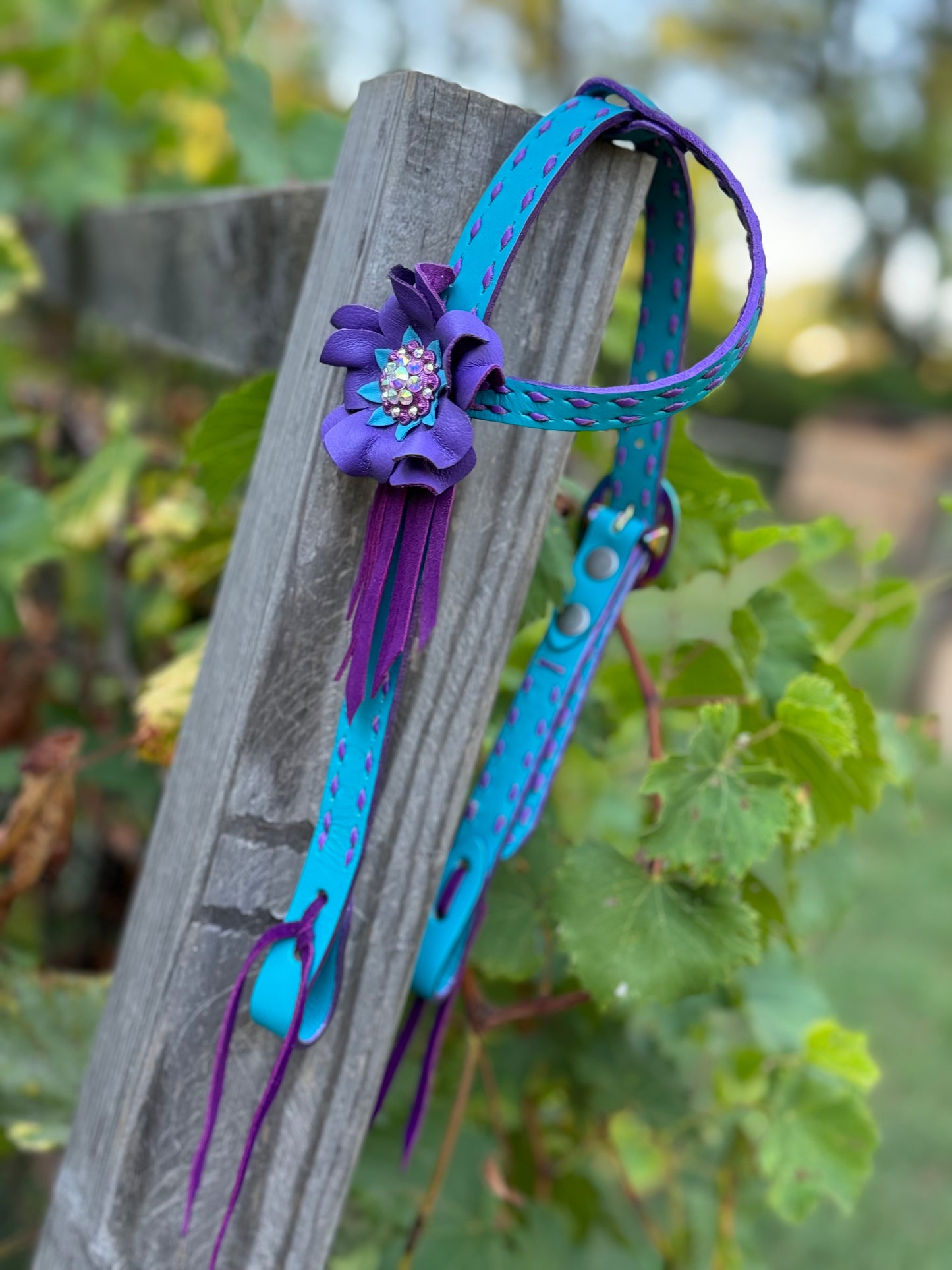 Turquoise/Purple Mini Headstall