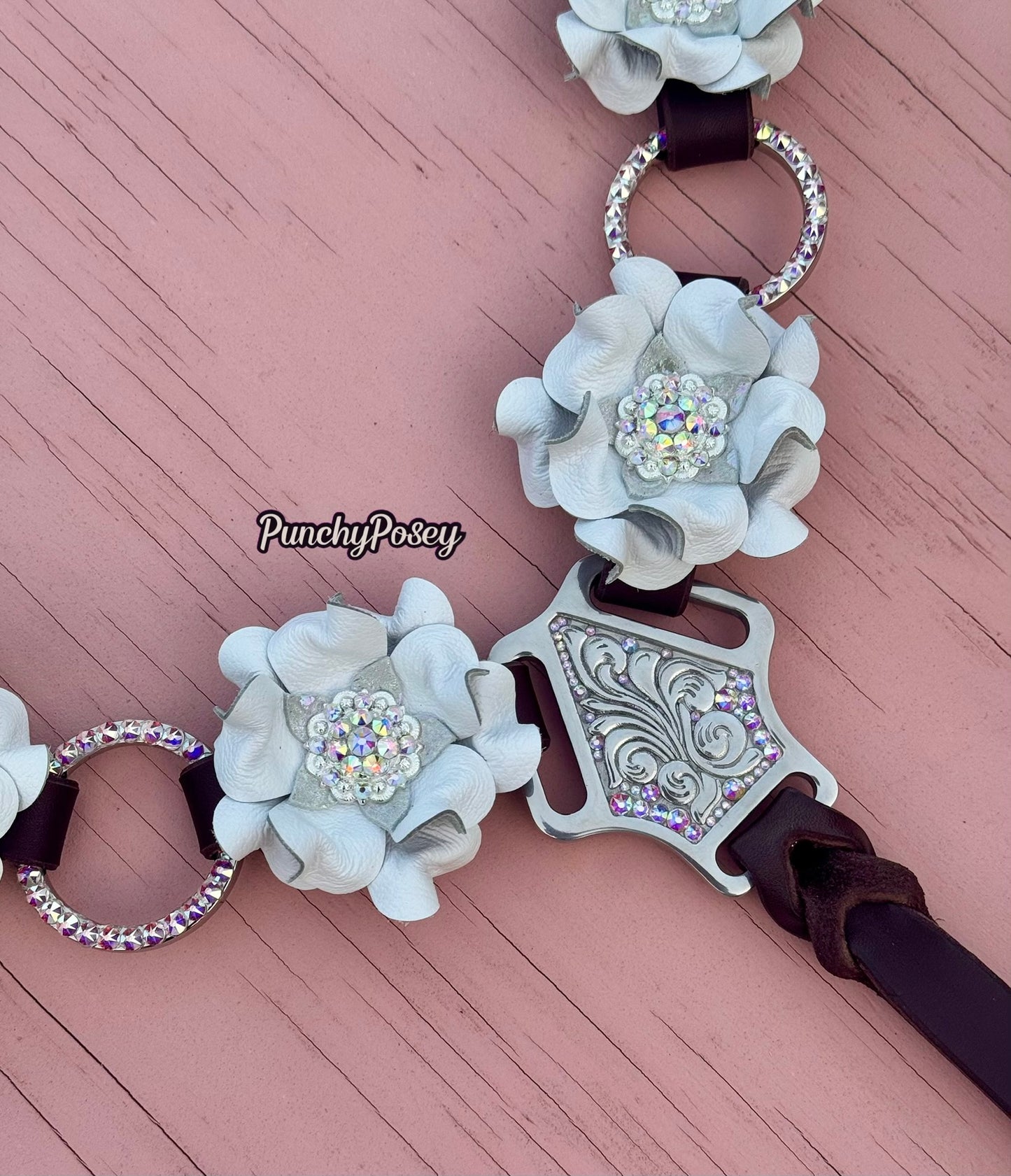 White Bling Ring Breast Collar